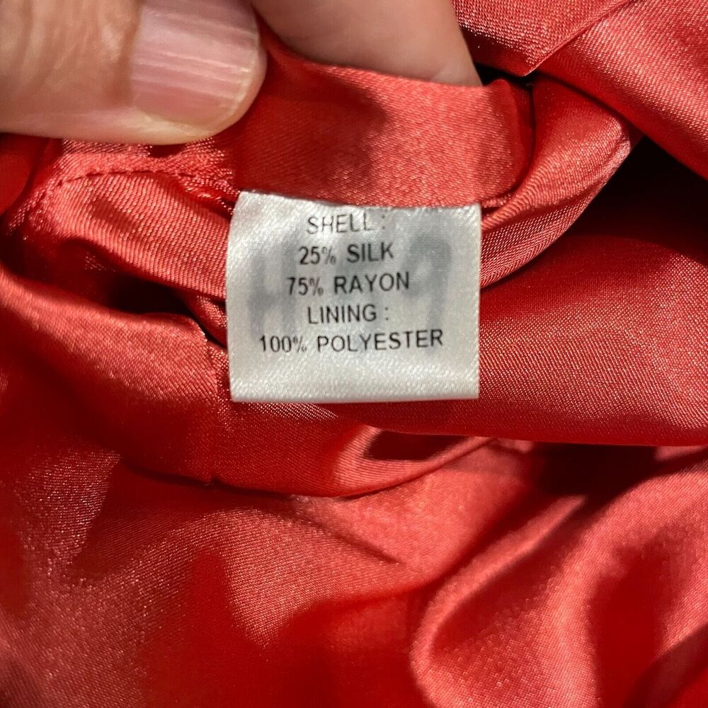 Jenny Yoo‎ Collection Red Ruffle Silk Blend Dress Size 0 Cocktail Wedding $265 - Picture 6 of 10